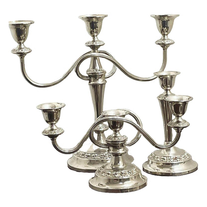 Elegante Vintage Zilveren Kandelaar Set - Lanthe van Engeland - Jaren 1950