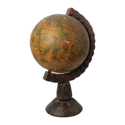 Antieke Globe - 45 cm Hoog - Houten Voet - Unieke Wereldbol met Historische Kaarten - Gratis Verzending - Home Decoration