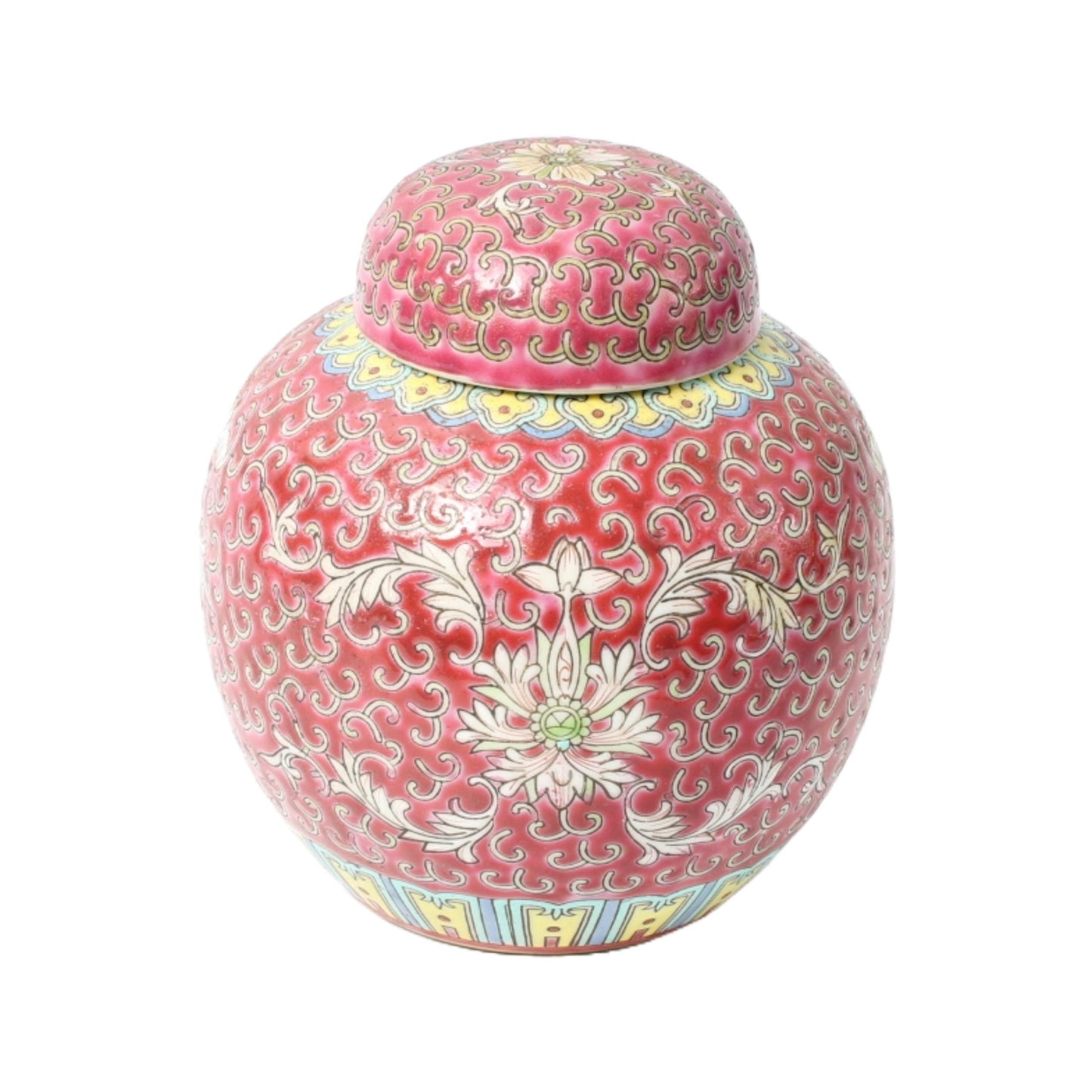 Chinese Ginger Jar from the First Half of the 20th Century - 15 cm High - Hand-painted - Also available in a set - Home Decoration