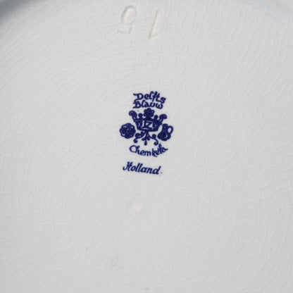 Vintage XL Delfts Blauw Bord met Winterlandschap, Chemkefa, 1950-1980