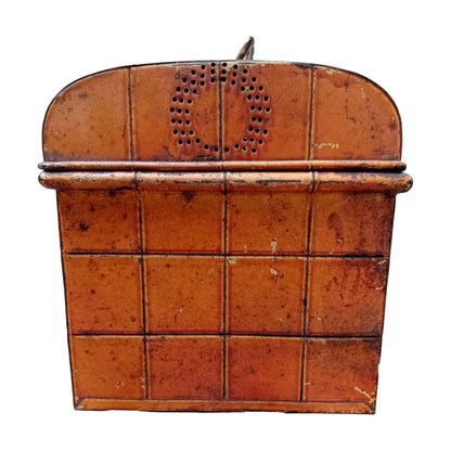 Vintage Metalen Lunchbox met Handvat en Slot, Circa 1920