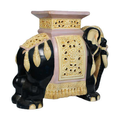 Unique Hand Painted XXL Ceramic Elephant Plant Stand - Hollywood Regency Style - Free Shipping - Home Decoration - Decoration