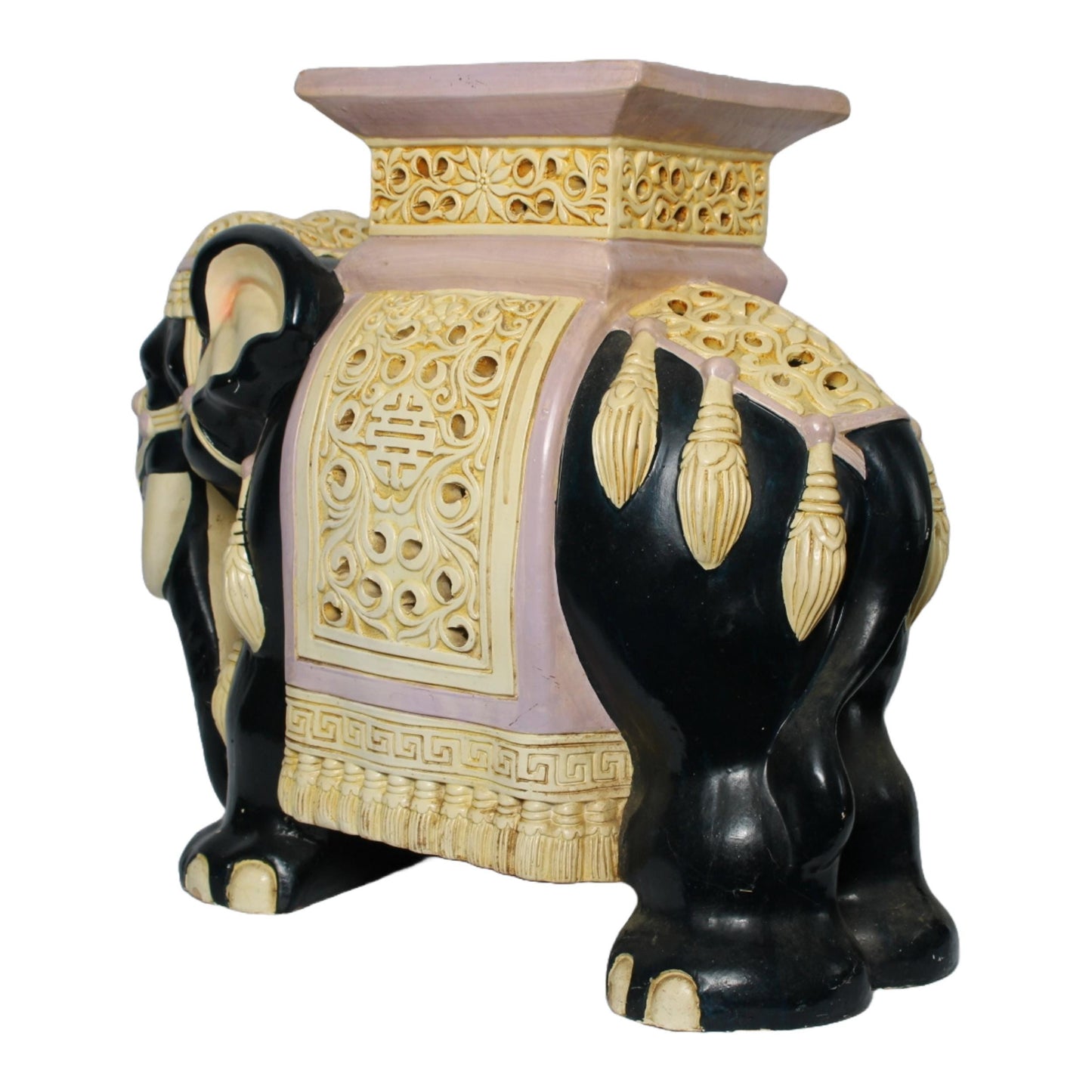 Unique Hand Painted XXL Ceramic Elephant Plant Stand - Hollywood Regency Style - Free Shipping - Home Decoration - Decoration