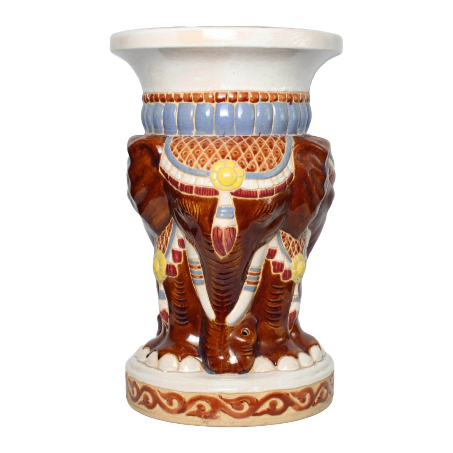 Unique Hand Painted XXL Ceramic Elephant Plant Stand - Hollywood Regency Style - Free Shipping - Home Decoration - Decoration