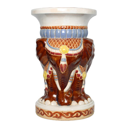 Unique Hand Painted XXL Ceramic Elephant Plant Stand - Hollywood Regency Style - Free Shipping - Home Decoration - Decoration