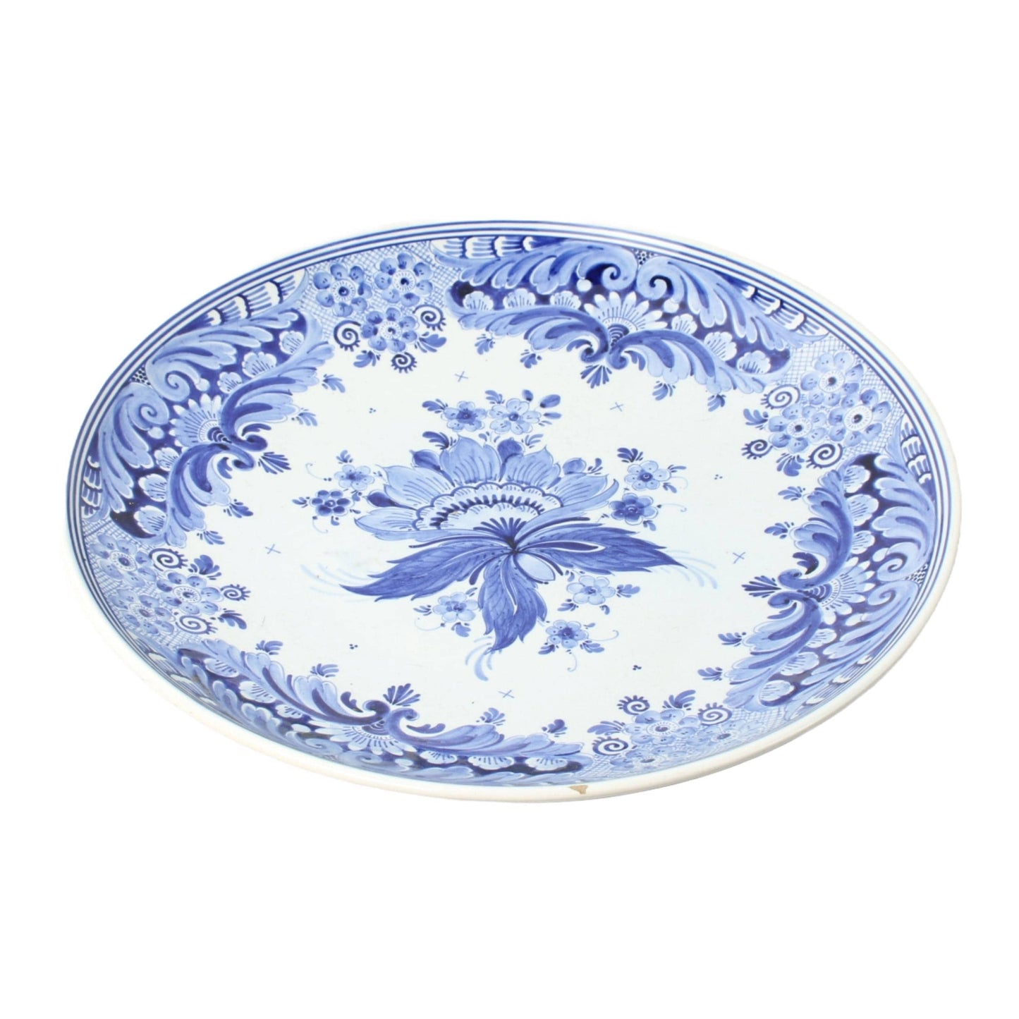 Large Delft Blue Bowl Hand-painted, Diameter 34 cm Authentic Dutch Craftsmanship - Free Shipping - Vintage - Home deco