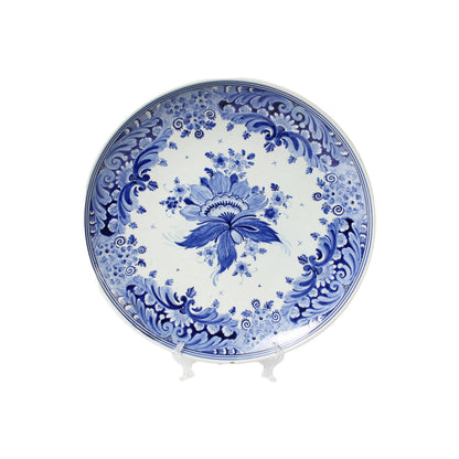 Large Delft Blue Bowl Hand-painted, Diameter 34 cm Authentic Dutch Craftsmanship - Free Shipping - Vintage - Home deco