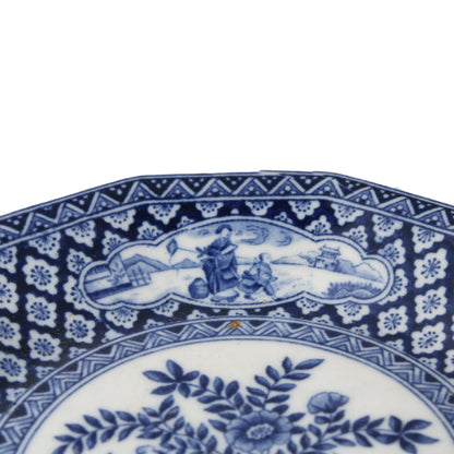 Chinese Porcelain Plate 21 cm Diameter Detailed Hand-painted Blue-White Design
