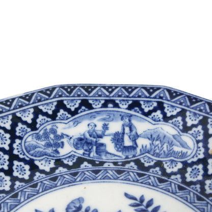 Chinese Porcelain Plate 21 cm Diameter Detailed Hand-painted Blue-White Design