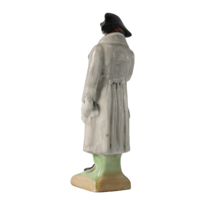 Antiek porseleinen Napoleon beeldje van Kister Scheibe Alsbach, Duitsland, ca. 1900, iconisch hand-in-jas pose, gratis verzending
