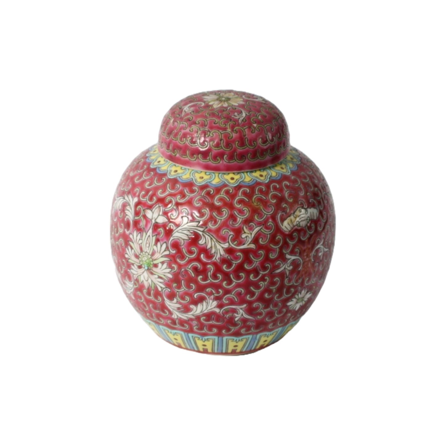 Chinese Ginger Jar from the First Half of the 20th Century - 15 cm High - Hand-painted - Also available in a set - Home Decoration
