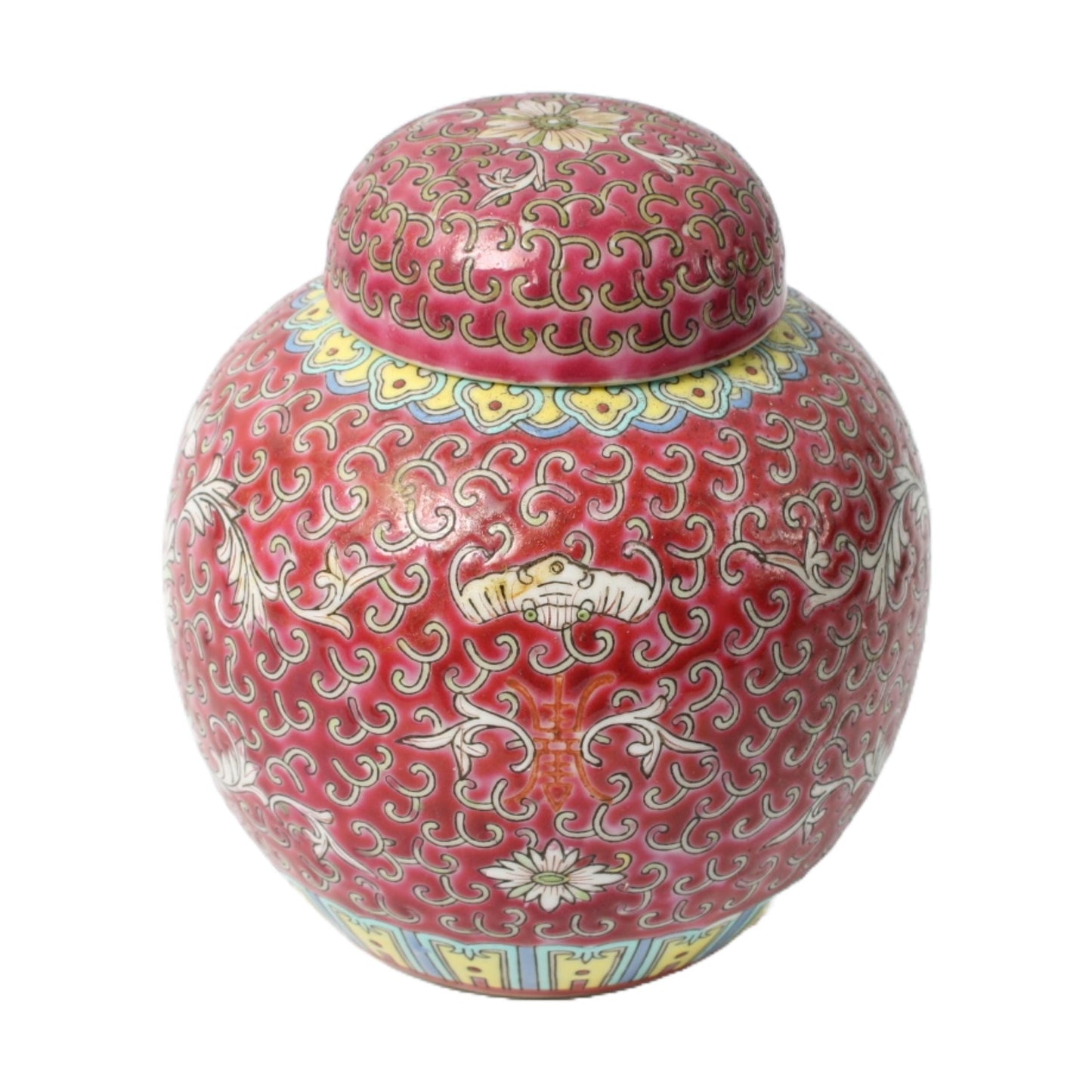Chinese Ginger Jar from the First Half of the 20th Century - 15 cm High - Hand-painted - Also available in a set - Home Decoration
