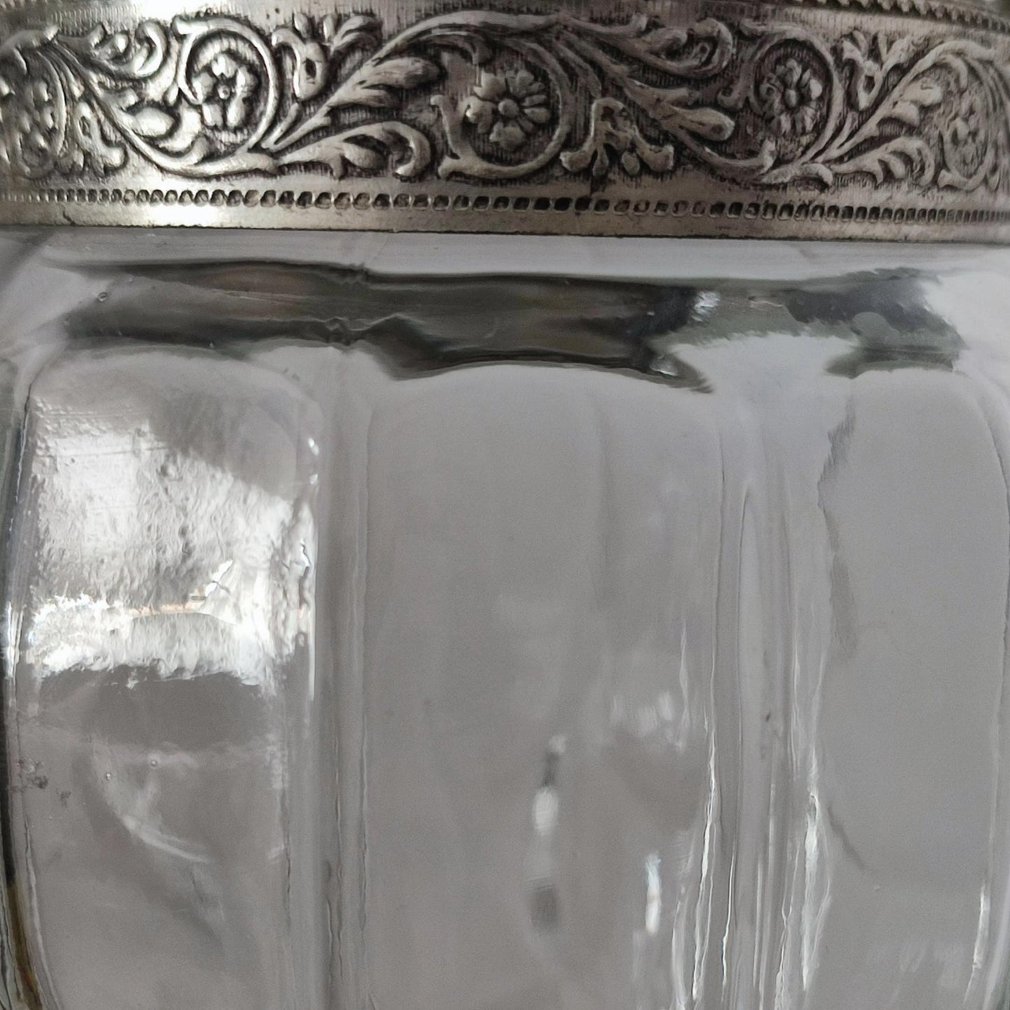 Vintage Brandy Karaf van Verzilverd Metaal en Geslepen Kristal, Gio. Buton, Bologna, Italië, Circa 1950-1960, Gratis Verzending