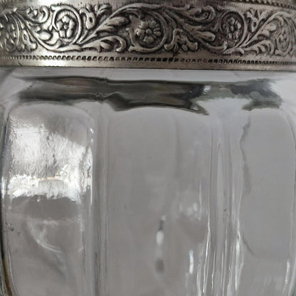 Vintage Brandy Karaf van Verzilverd Metaal en Geslepen Kristal, Gio. Buton, Bologna, Italië, Circa 1950-1960, Gratis Verzending