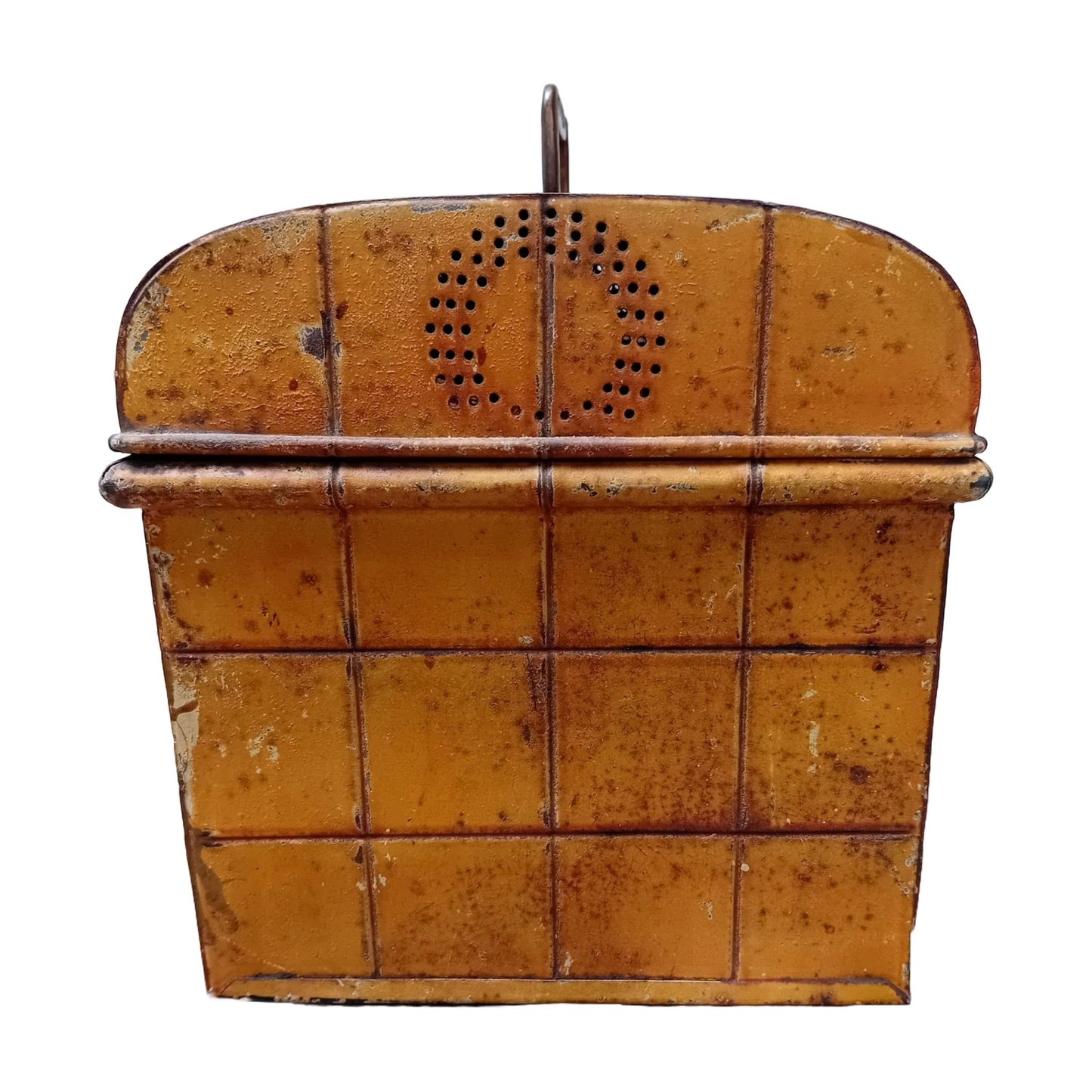 Vintage Metalen Lunchbox met Handvat en Slot, Circa 1920
