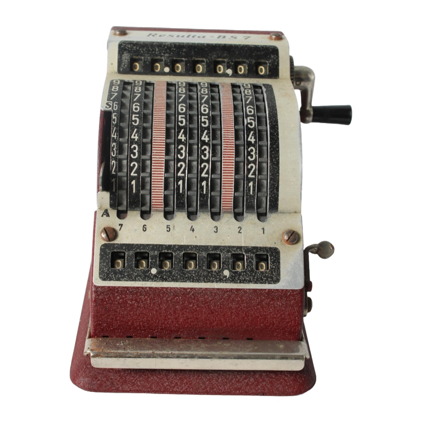 Vintage mechanische rekenmachine Resulta DS-7, jaren 1950-1960, Duitse kantoorcalculator