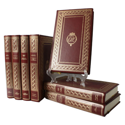 Luxe Lederen Boekenreeks van Klassieke Literatuur - Gelimiteerde Editie Collectie - Franstalig - Decoratieve boeken - Gratis Verzending
