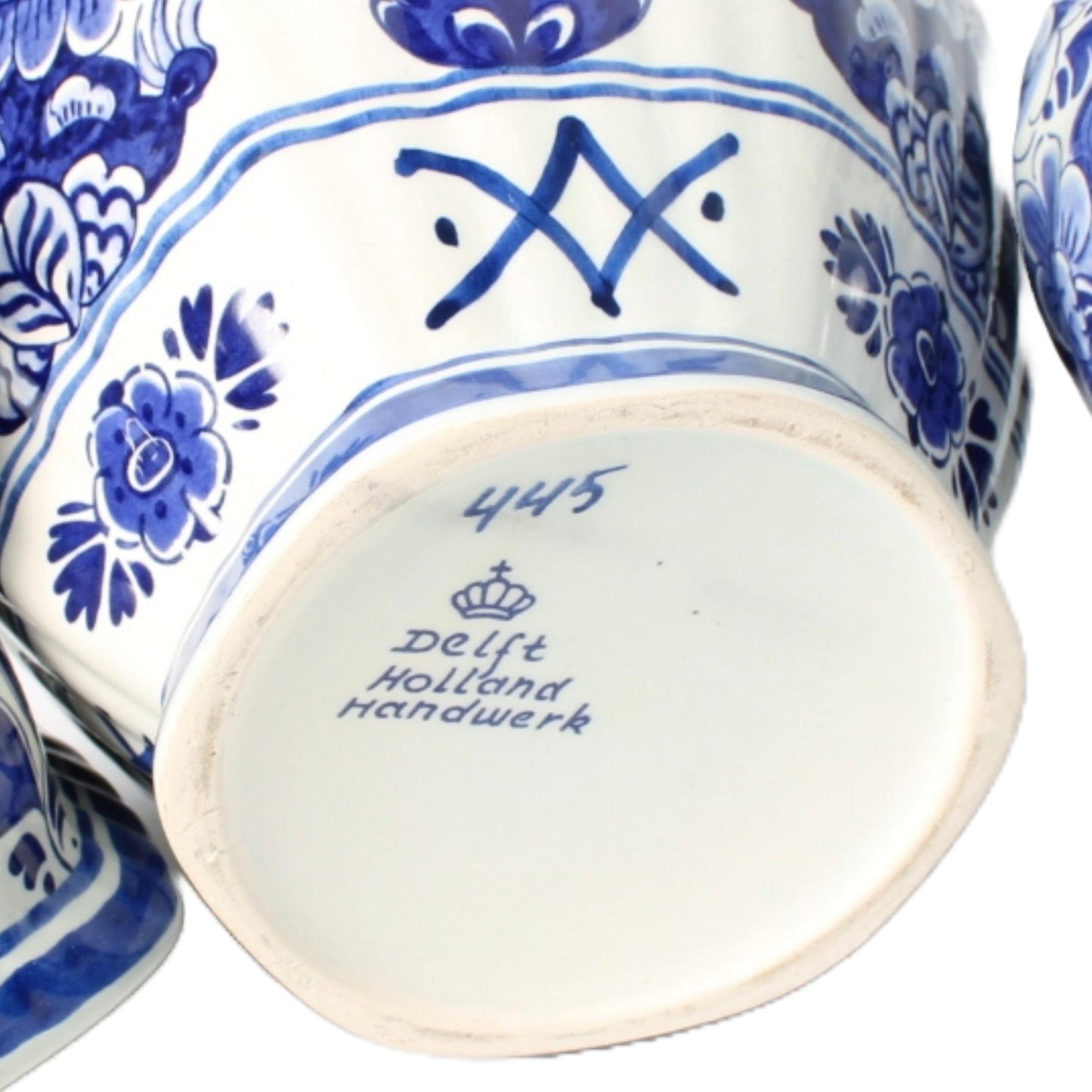 Handgeschilderde Delfts Blauwe Vazen Set door Flora/Royal Goedewaagen, Midden 20e Eeuw, Nederlandse Keramiek, Verzamelobject