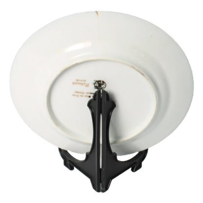 Handgeschilderd Limoges Porseleinen Decoratief Bord met Natuurtafereel, Véritable Bleu de Four, Frankrijk, Circa 1930-1950 Gratis Verzending