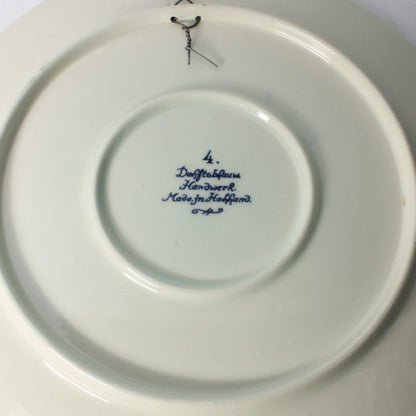Handbeschilderd Delftsblauw Bord uit Nederland, 24 cm, Historische Afbeelding van Handel en Scheepvaart, Verzamelaarsobject