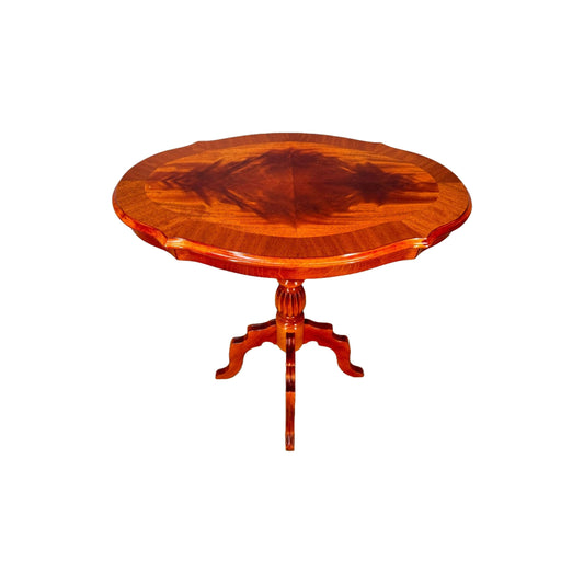 Elegante Franse Wijntafel of Bijzettafel met Symmetrisch Houtpatroon, Circa 1950-1960, Handgemaakt, Ideaal Decoratief Stuk voor de Woonkamer