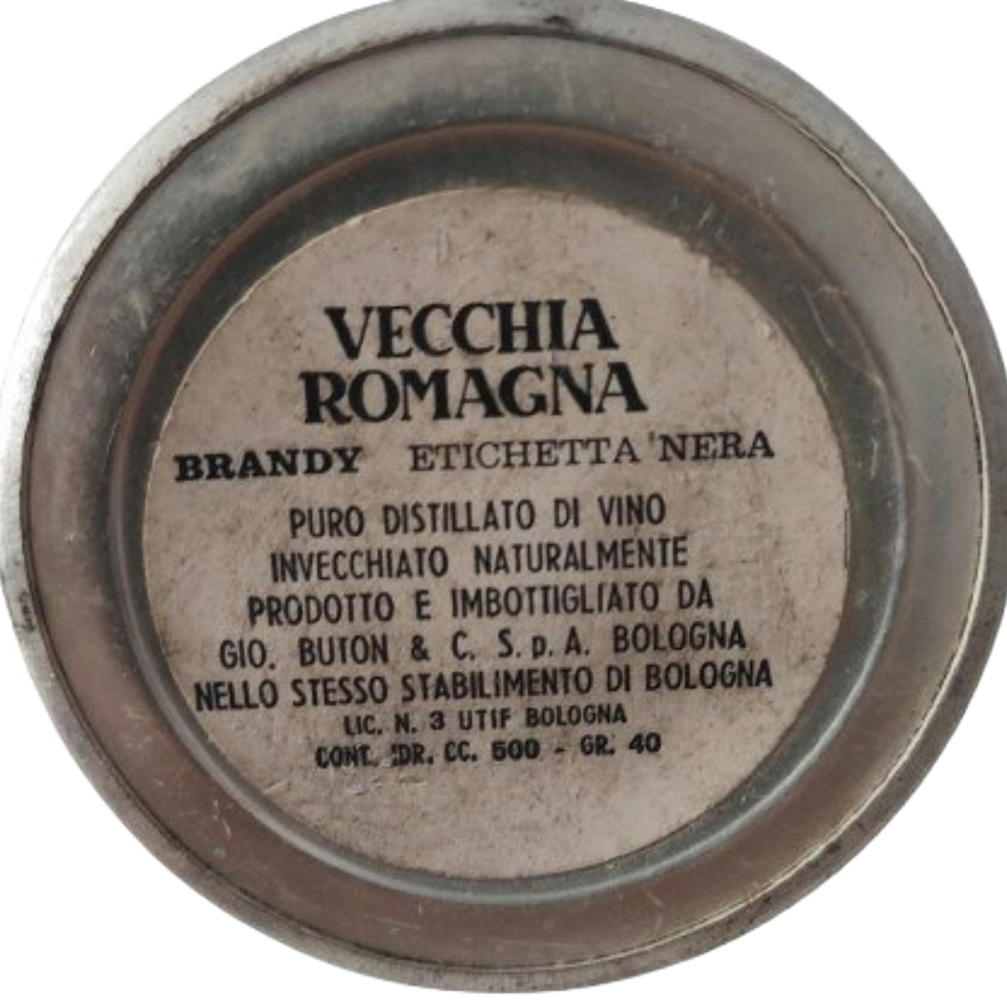 Vintage Brandy Karaf van Verzilverd Metaal en Geslepen Kristal, Gio. Buton, Bologna, Italië, Circa 1950-1960, Gratis Verzending