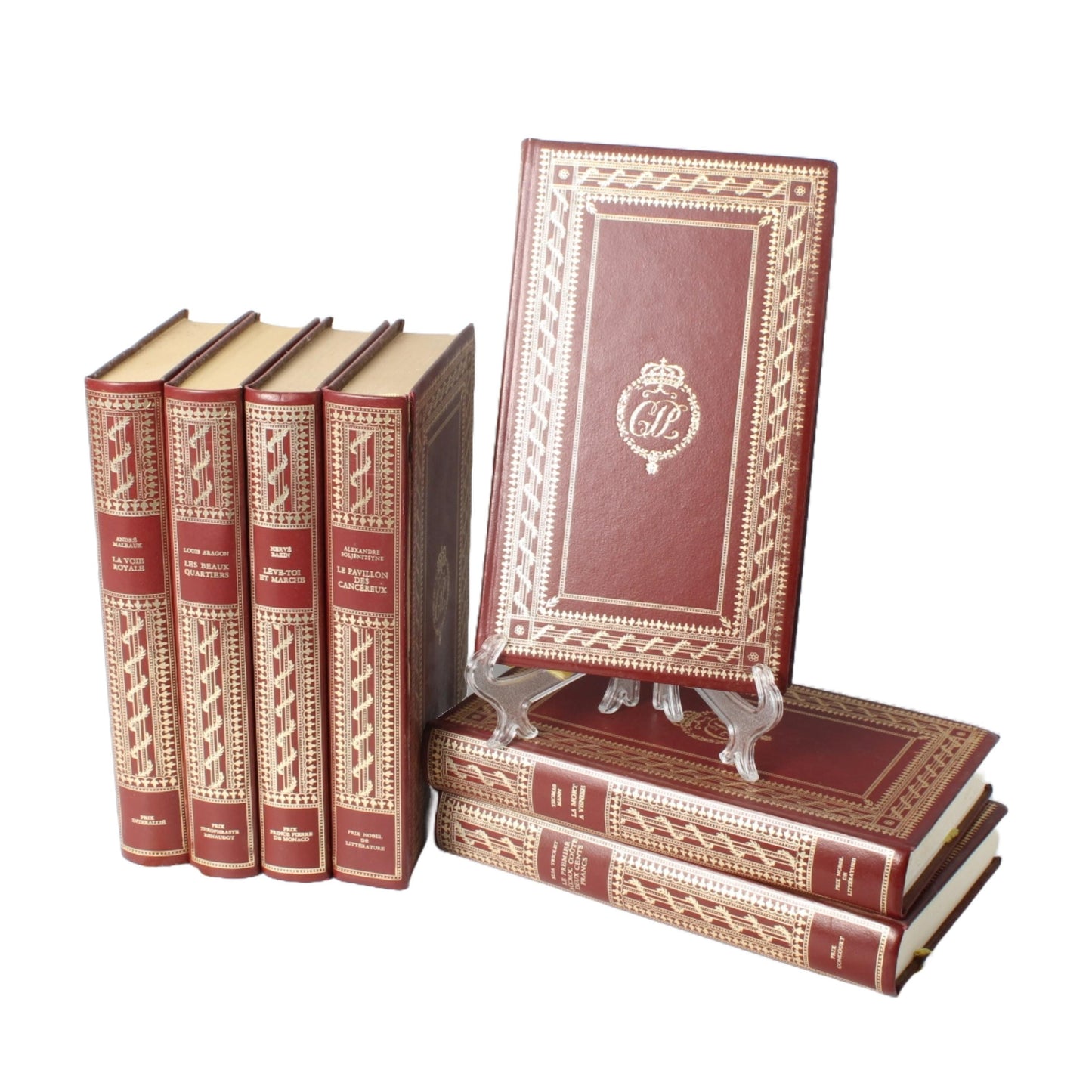 Luxe Lederen Boekenreeks van Klassieke Literatuur - Gelimiteerde Editie Collectie - Franstalig - Decoratieve boeken - Gratis Verzending