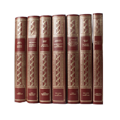 Luxe Lederen Boekenreeks van Klassieke Literatuur - Gelimiteerde Editie Collectie - Franstalig - Decoratieve boeken - Gratis Verzending