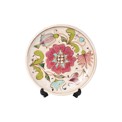 Handgeschilderd Keramisch Bord met Bloemenmotief uit Meran, Kunstkeramik, Circa 1950-1960, Gratis Verzending