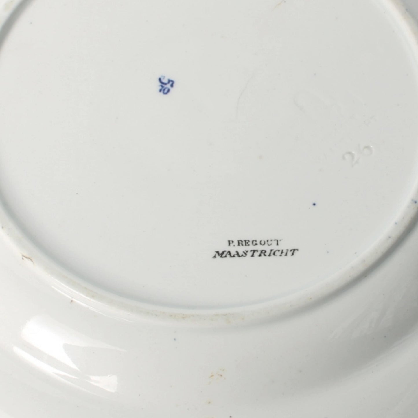 Antiek P. Regout Maastricht Bord "Lievelingen", Handgeschilderde Landelijke Scène, Circa 1900, Verzamelobject, Gratis verzending