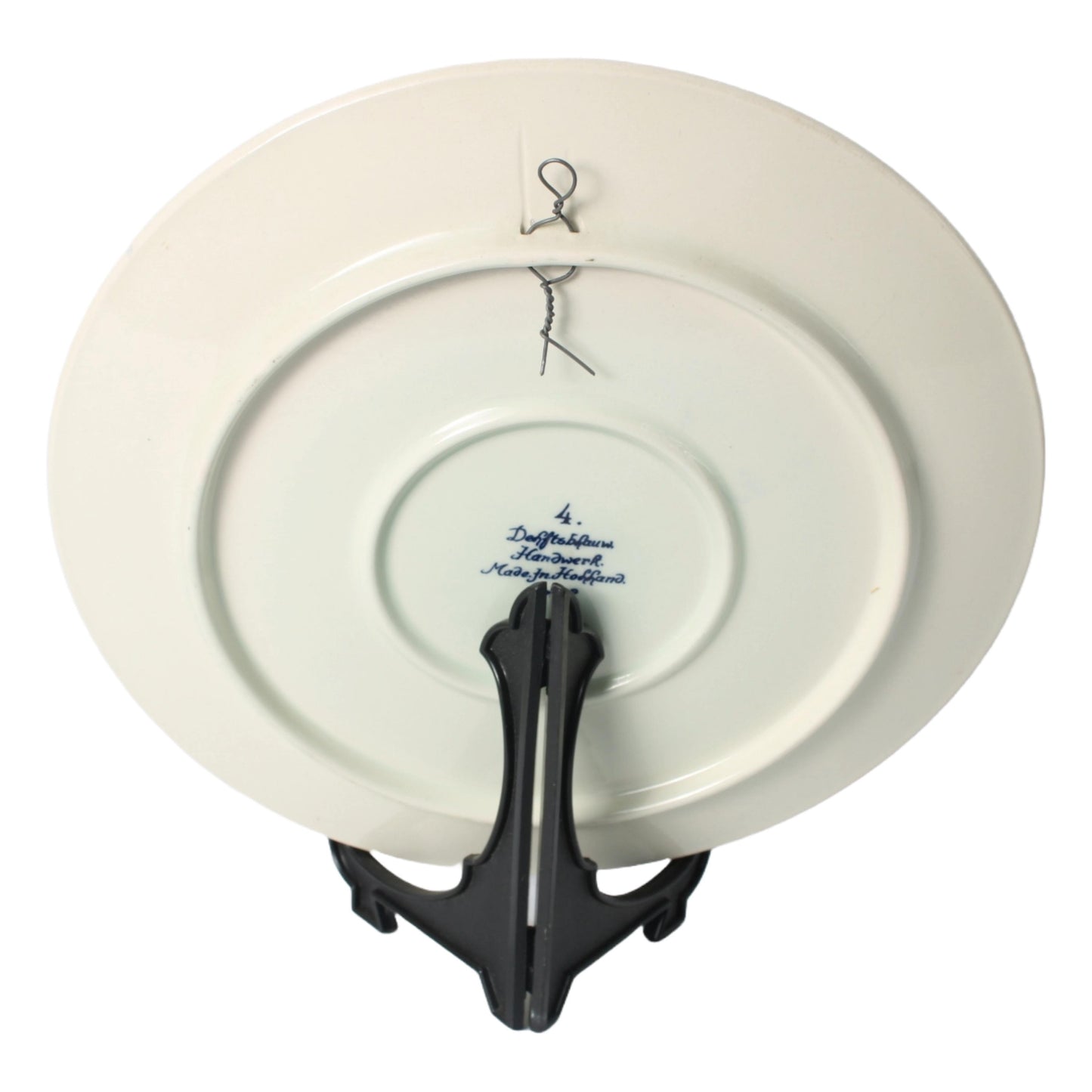 Handbeschilderd Delfts Blauw Bord met Traditionele Bakkerij Scène, 20e Eeuw, Nederland, 24 cm, Gratis Verzending