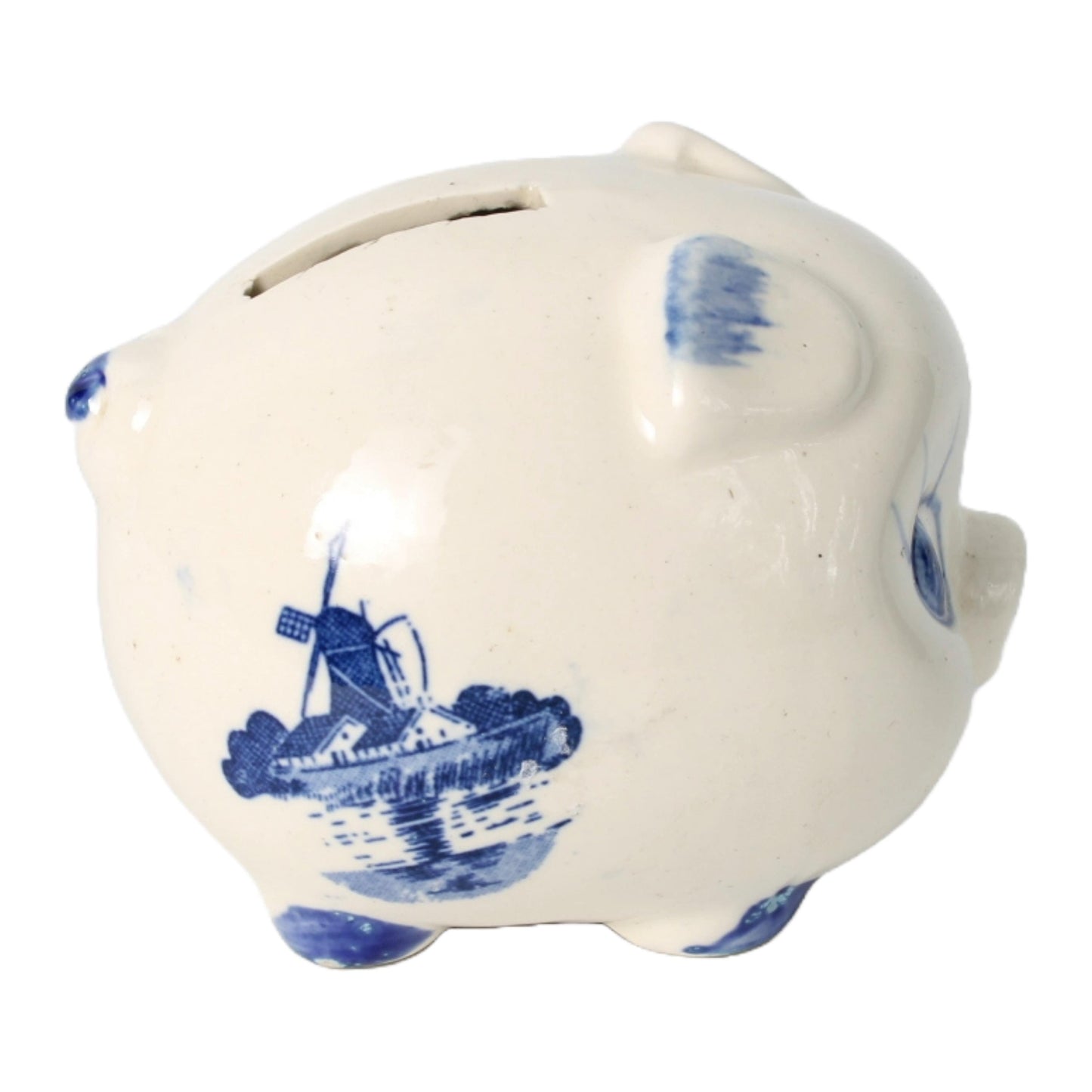 Traditioneel Delfts blauw spaarvarken, handgeschilderd, 10 cm, decoratief object uit Nederland