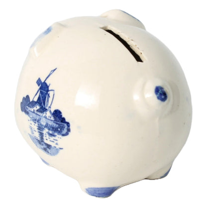 Traditioneel Delfts blauw spaarvarken, handgeschilderd, 10 cm, decoratief object uit Nederland