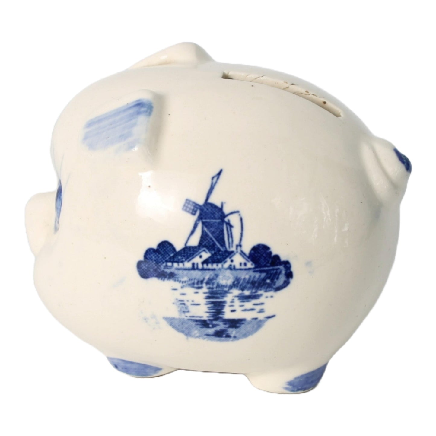 Traditioneel Delfts blauw spaarvarken, handgeschilderd, 10 cm, decoratief object uit Nederland