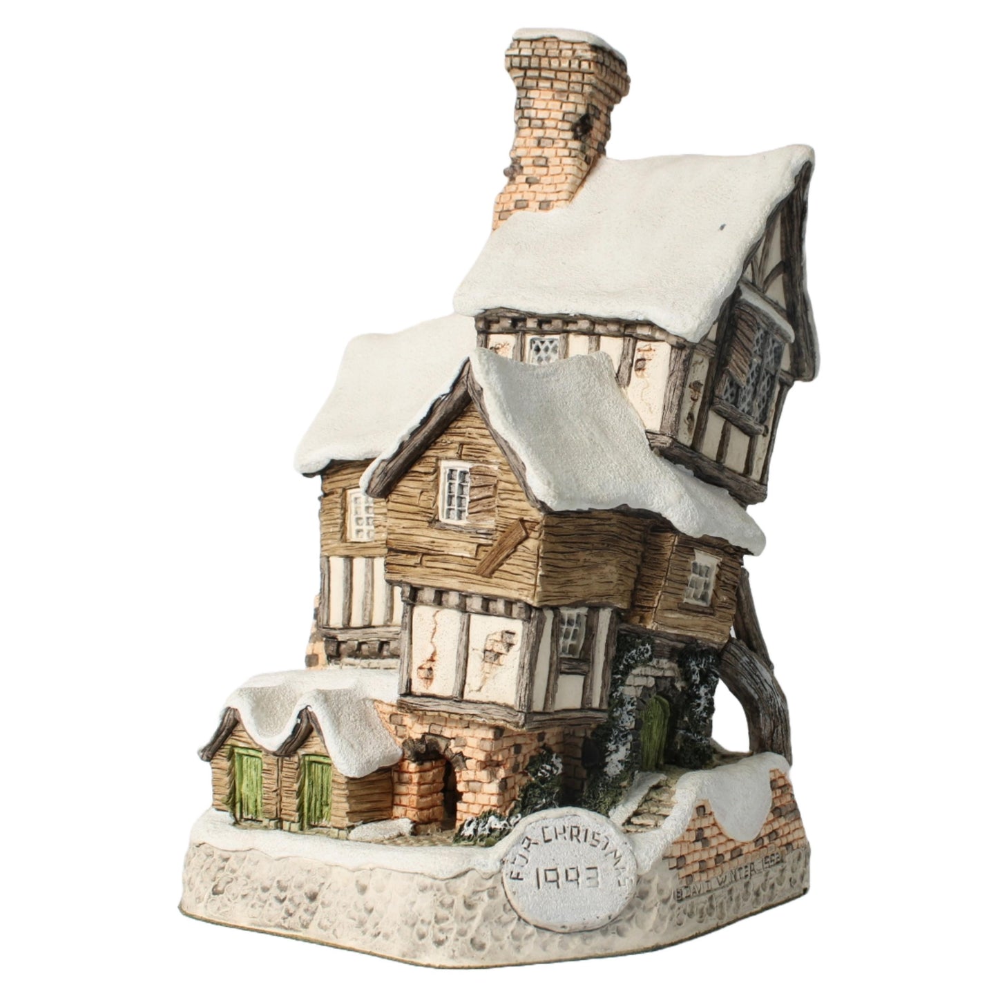 Authentieke David Winter Cottage "Old Joes Beetling Shop" 1993, handgemaakt, vintage miniatuurhuisje, zeldzaam verzamelobject