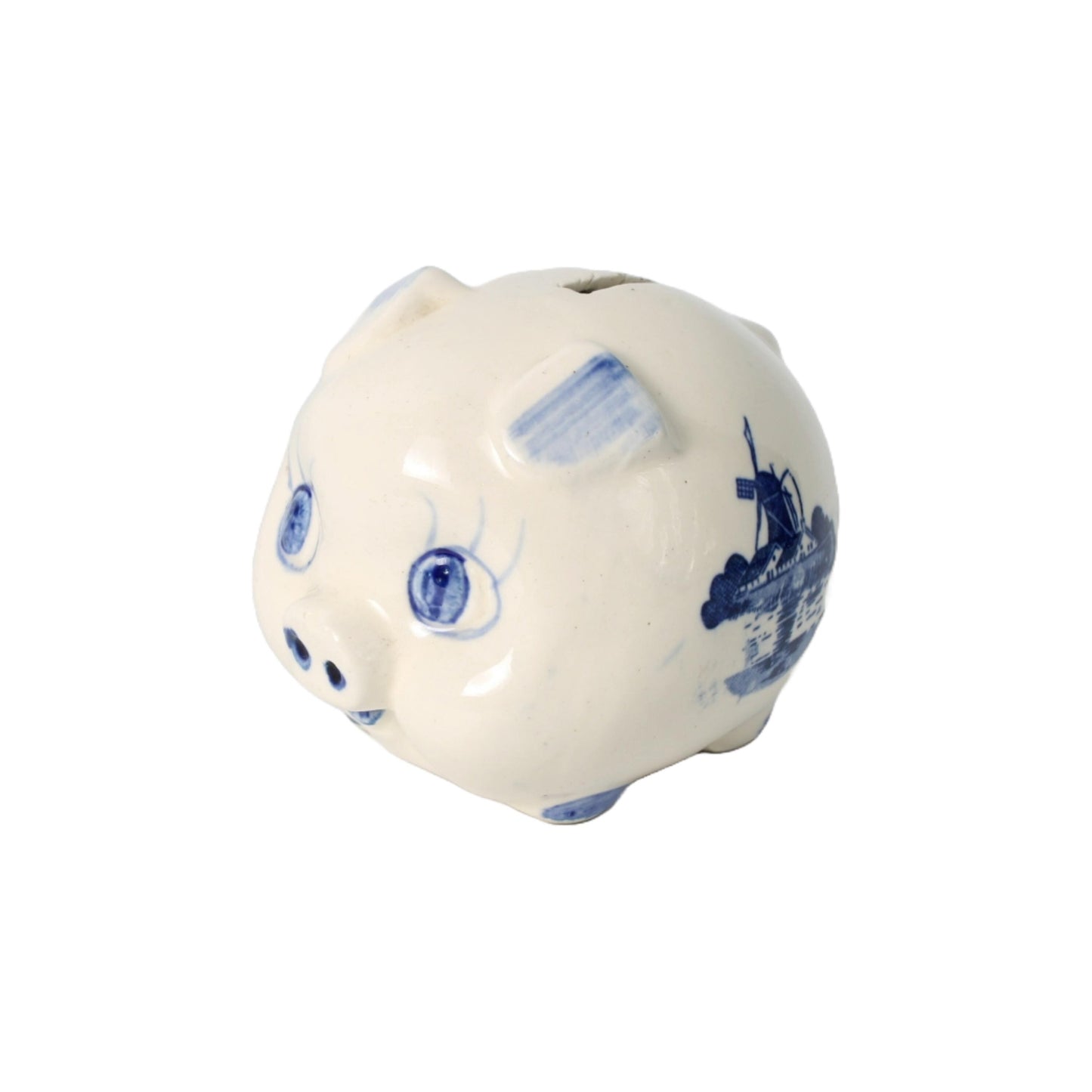 Traditioneel Delfts blauw spaarvarken, handgeschilderd, 10 cm, decoratief object uit Nederland