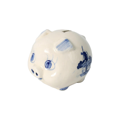 Traditioneel Delfts blauw spaarvarken, handgeschilderd, 10 cm, decoratief object uit Nederland