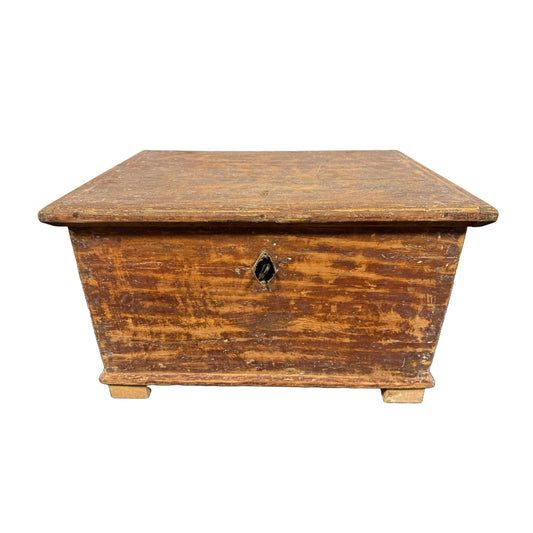 Antieke handgemaakte Zweedse houten opbergkist, rustieke charme, uniek interieurstuk, ca. 1900, perfecte vintage staat - Gratis verzending