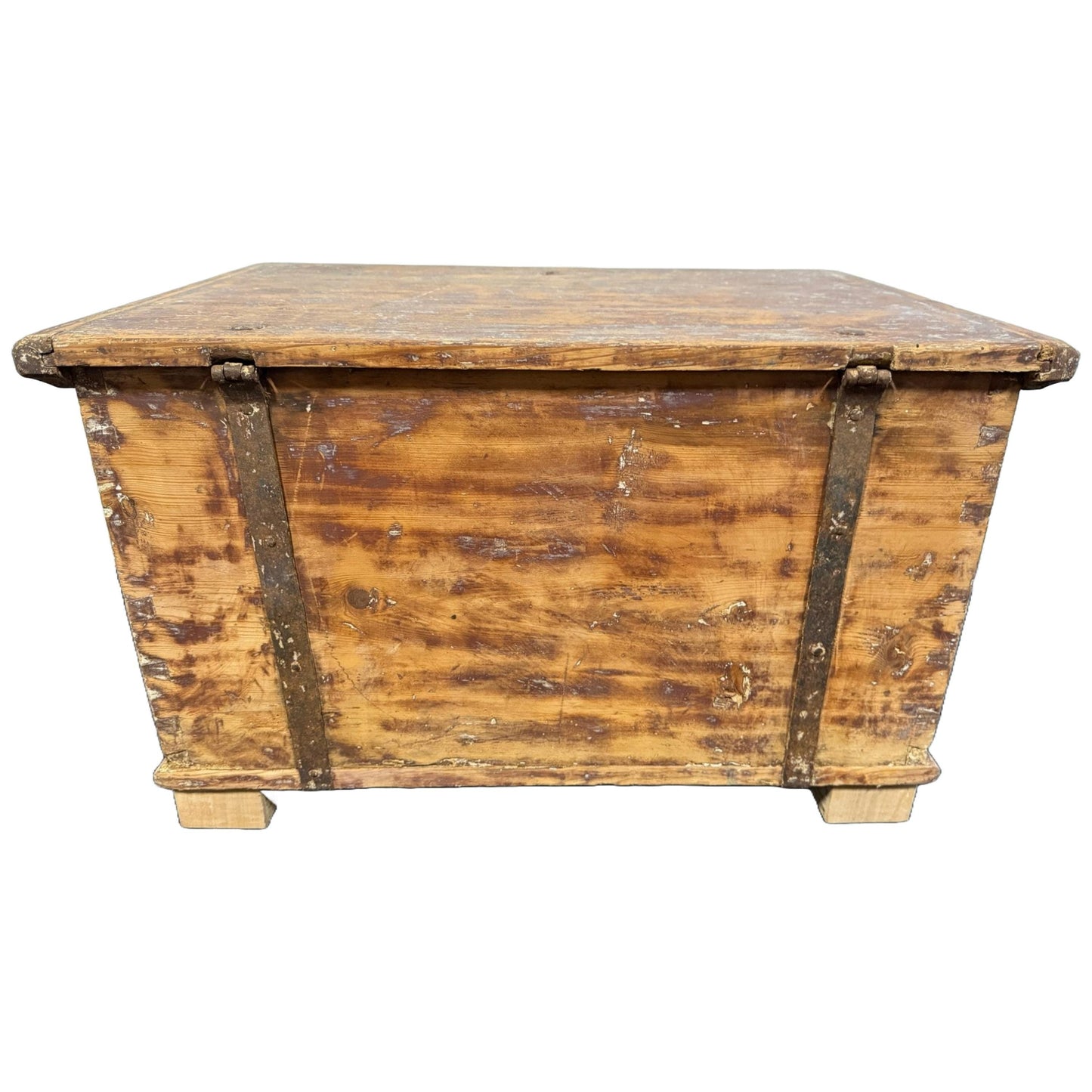 Antieke handgemaakte Zweedse houten opbergkist, rustieke charme, uniek interieurstuk, ca. 1900, perfecte vintage staat - Gratis verzending