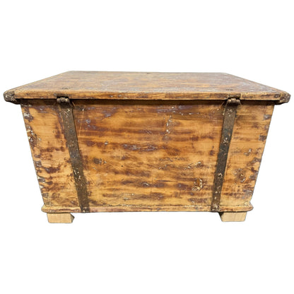 Antieke handgemaakte Zweedse houten opbergkist, rustieke charme, uniek interieurstuk, ca. 1900, perfecte vintage staat - Gratis verzending