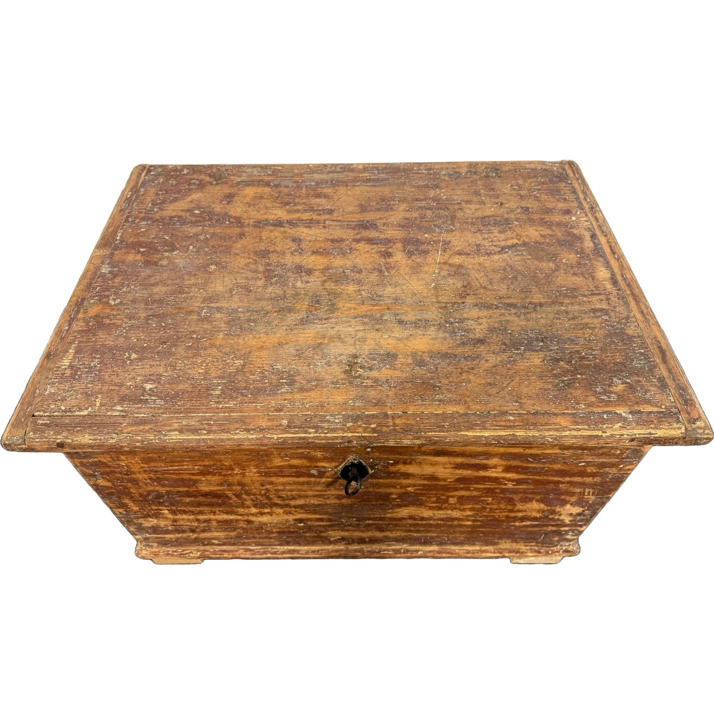 Antieke handgemaakte Zweedse houten opbergkist, rustieke charme, uniek interieurstuk, ca. 1900, perfecte vintage staat - Gratis verzending