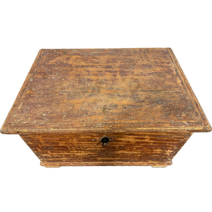 Antieke handgemaakte Zweedse houten opbergkist, rustieke charme, uniek interieurstuk, ca. 1900, perfecte vintage staat - Gratis verzending