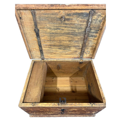 Antieke handgemaakte Zweedse houten opbergkist, rustieke charme, uniek interieurstuk, ca. 1900, perfecte vintage staat - Gratis verzending