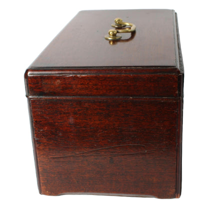 Antiek Houten Kistje  19e-eeuws Thee- of Tabaksdoosje met Compartimenten  Klassiek Design en Functioneel Object - Gratis verzending