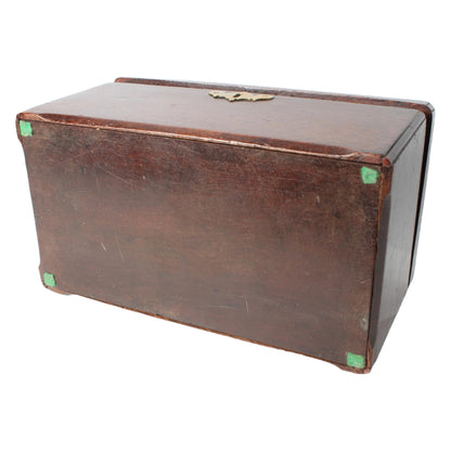 Antiek Houten Kistje  19e-eeuws Thee- of Tabaksdoosje met Compartimenten  Klassiek Design en Functioneel Object - Gratis verzending