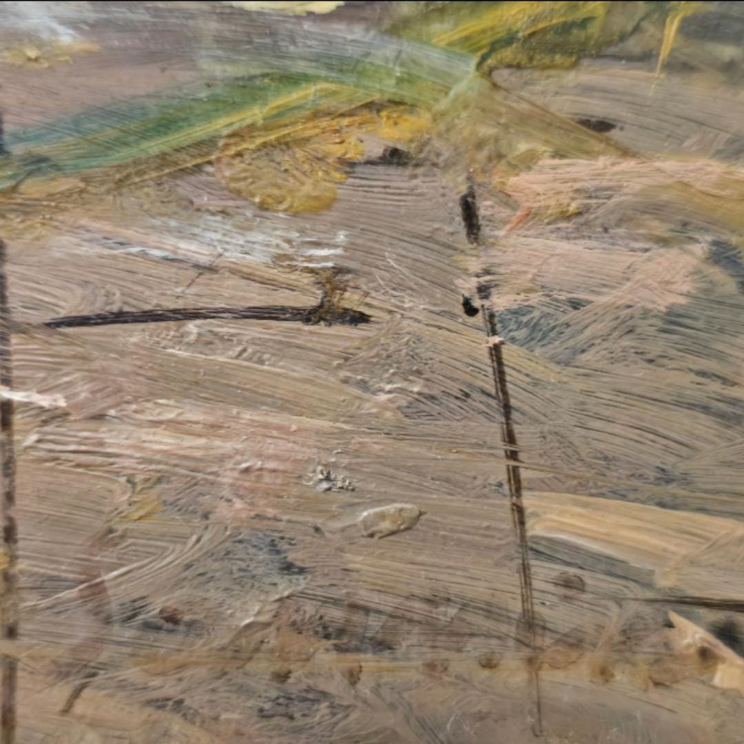 Uniek Italiaans kustschilderij "Marina di Napoli" door Franco Sannino, olieverf op paneel, Napolitaans vissersleven, met gouden lijst