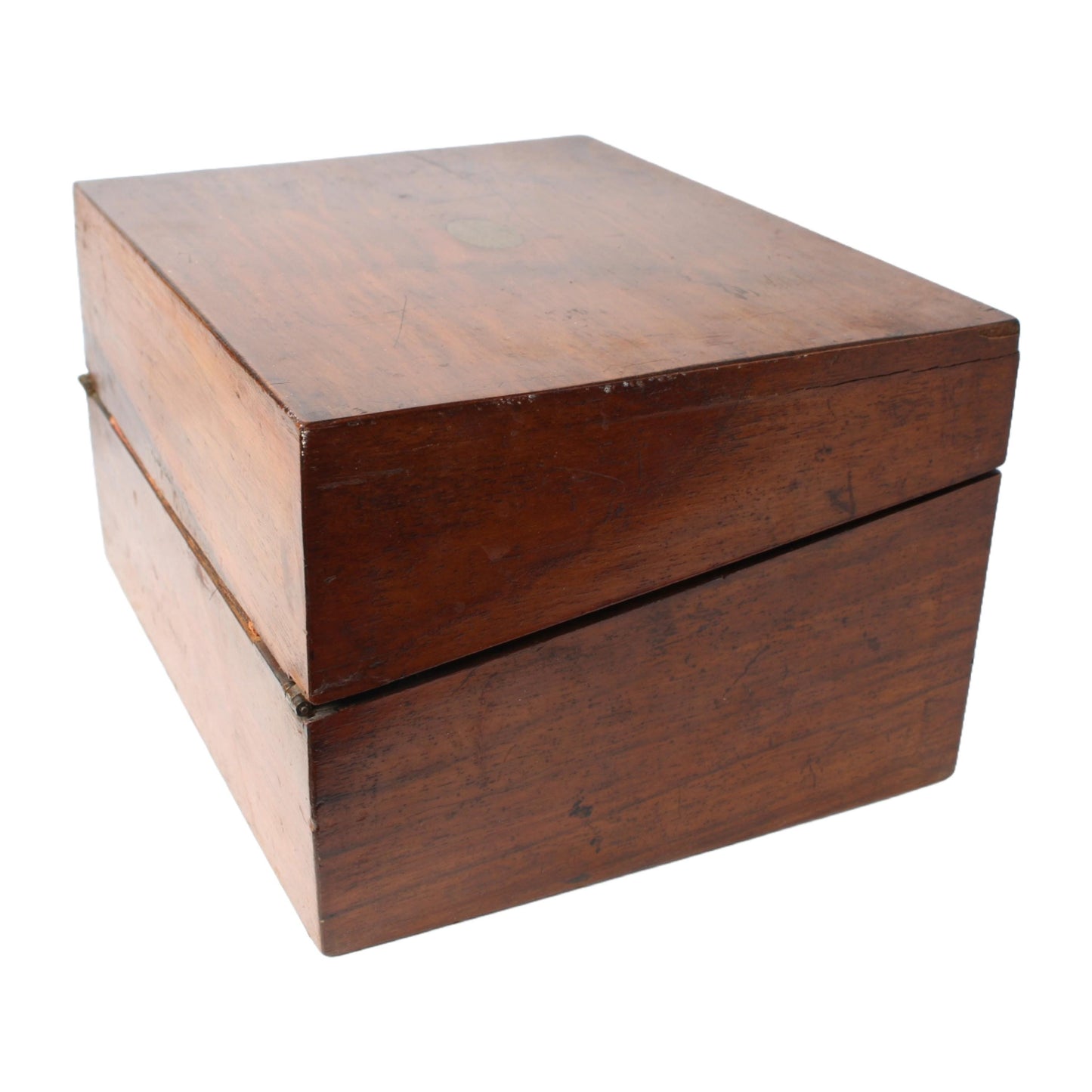 Antieke houten schrijfdoos  19e eeuw (1850-1880), compact & elegant ontwerp, origineel fluwelen schrijfoppervlak, gratis verzending!