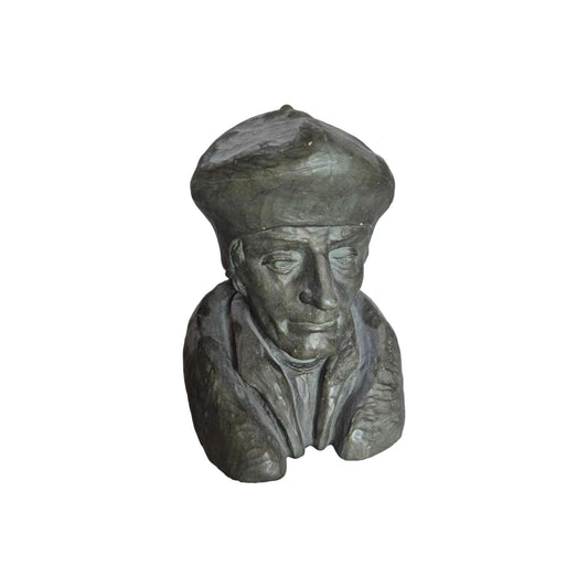 Keramisch borstbeeld van Desiderius Erasmus | Gesigneerd door Antheunis | Historisch decoratief kunstwerk | Gratis verzending | Rotterdam