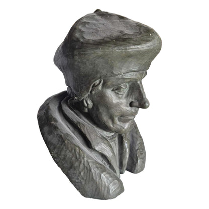 Keramisch borstbeeld van Desiderius Erasmus | Gesigneerd door Antheunis | Historisch decoratief kunstwerk | Gratis verzending | Rotterdam