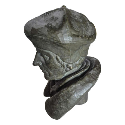 Keramisch borstbeeld van Desiderius Erasmus | Gesigneerd door Antheunis | Historisch decoratief kunstwerk | Gratis verzending | Rotterdam